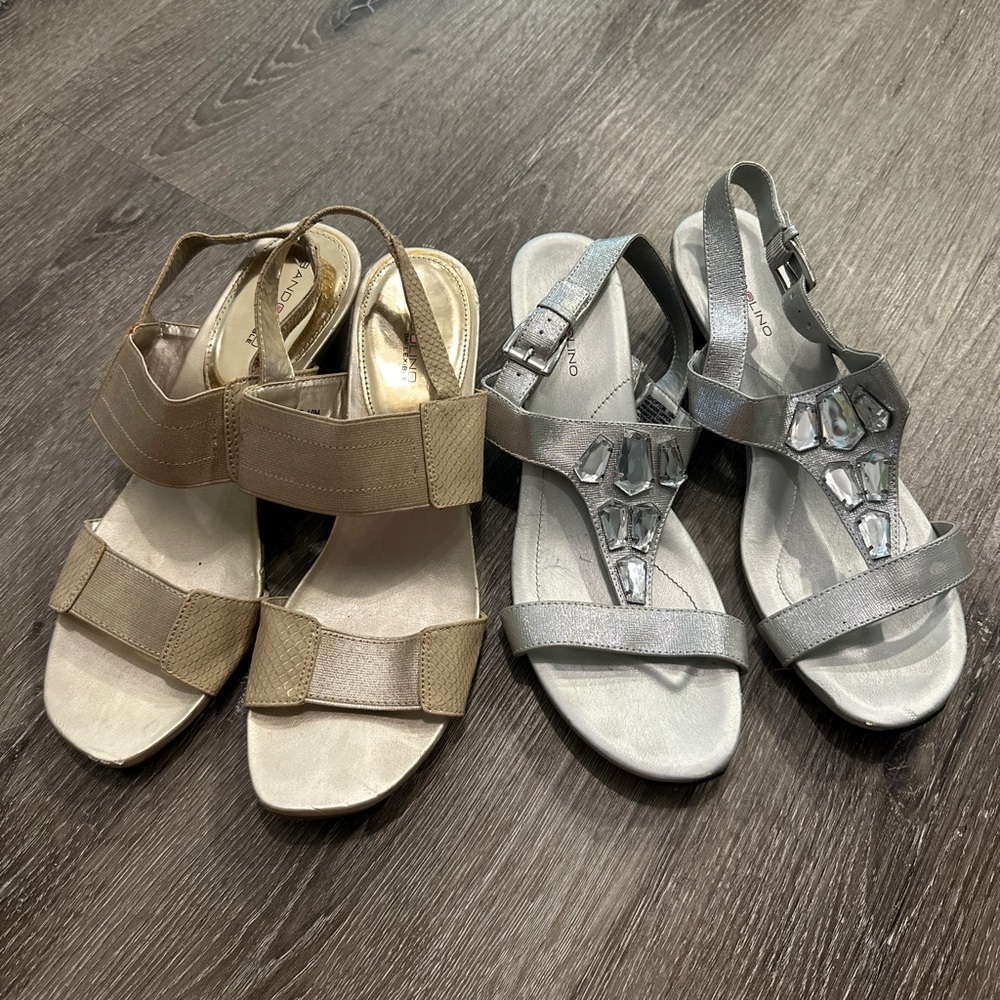 Bundle of 2! Bandolino sandal heels gold and silver